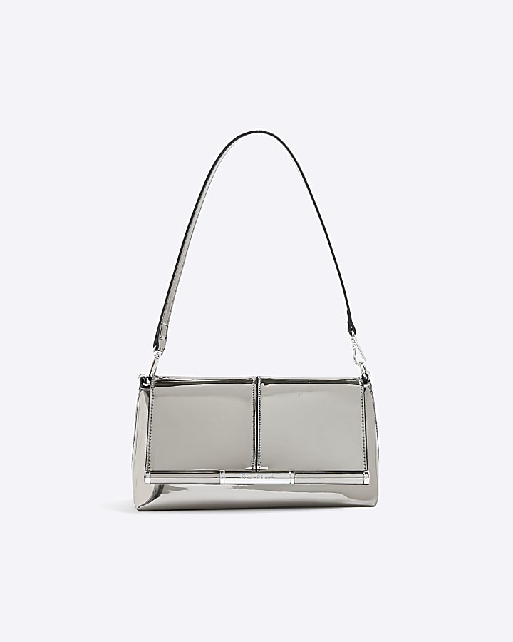 Silver Bar Front Clutch Bag