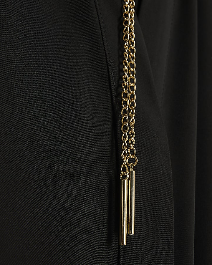 Black Chain Detail Wide Leg Jumpsuit