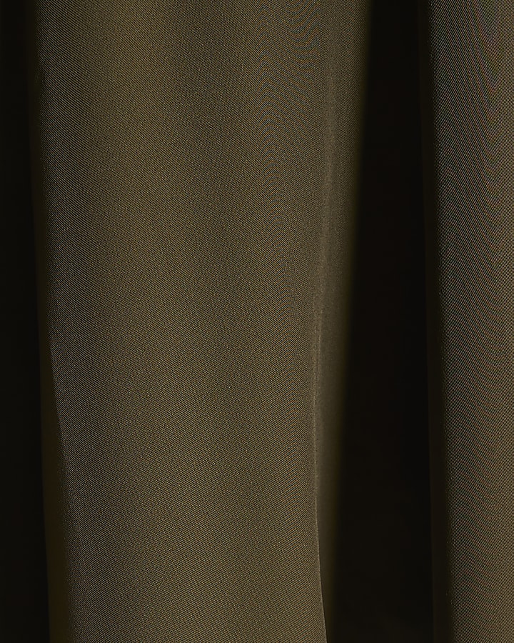 Khaki Chain Detail Skater Mini Dress
