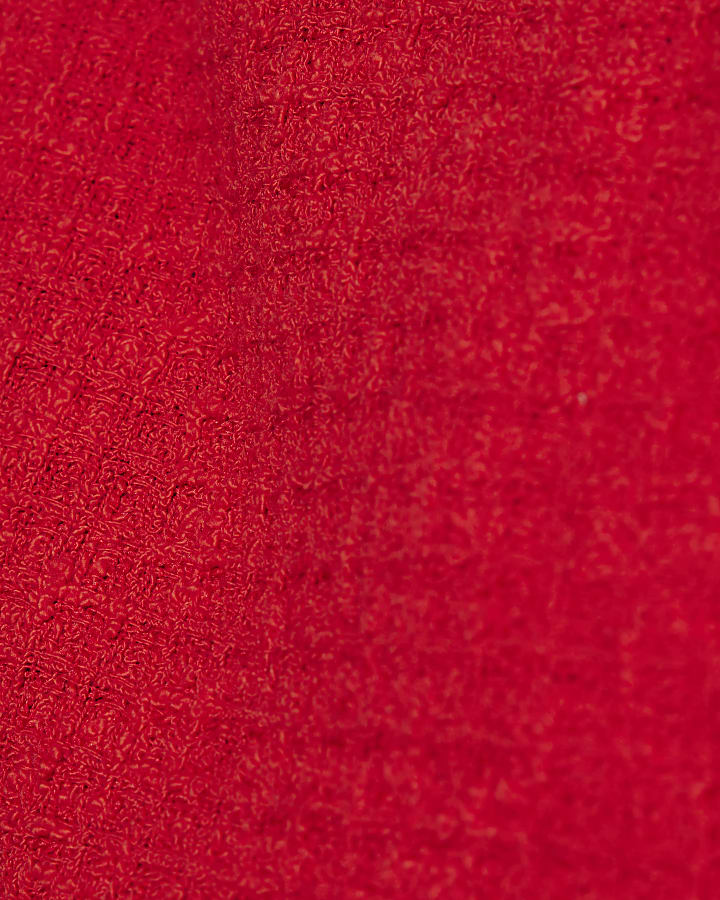 Red Boucle Micro Shorts