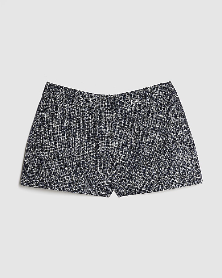 Navy Boucle Micro shorts