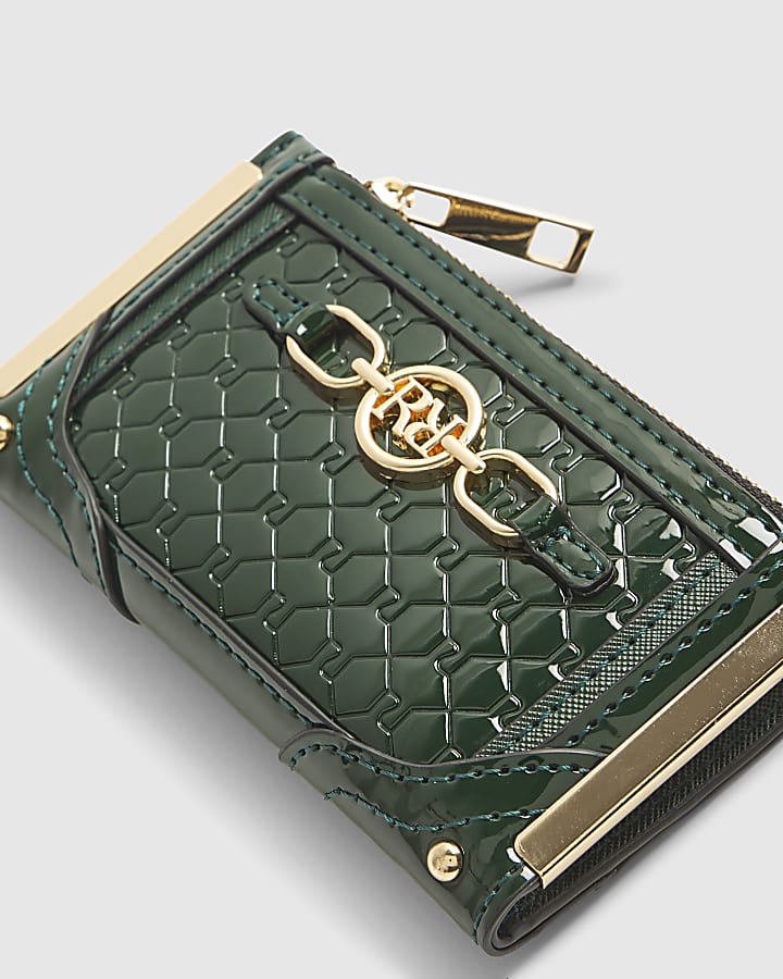 Green Embossed Snaffle Mini Purse
