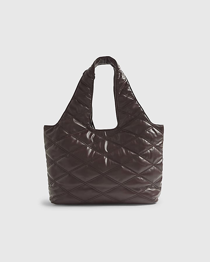 Red Oversized Quilted RR Shoulder Bag