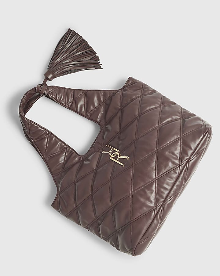 Red Oversized Quilted RR Shoulder Bag