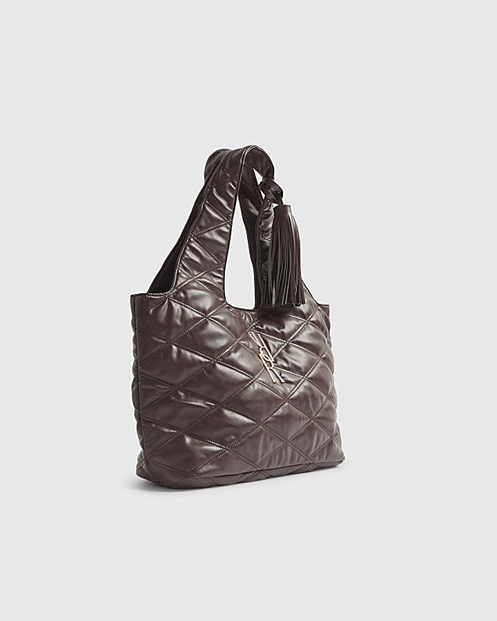 Red Oversized Quilted RR Shoulder Bag