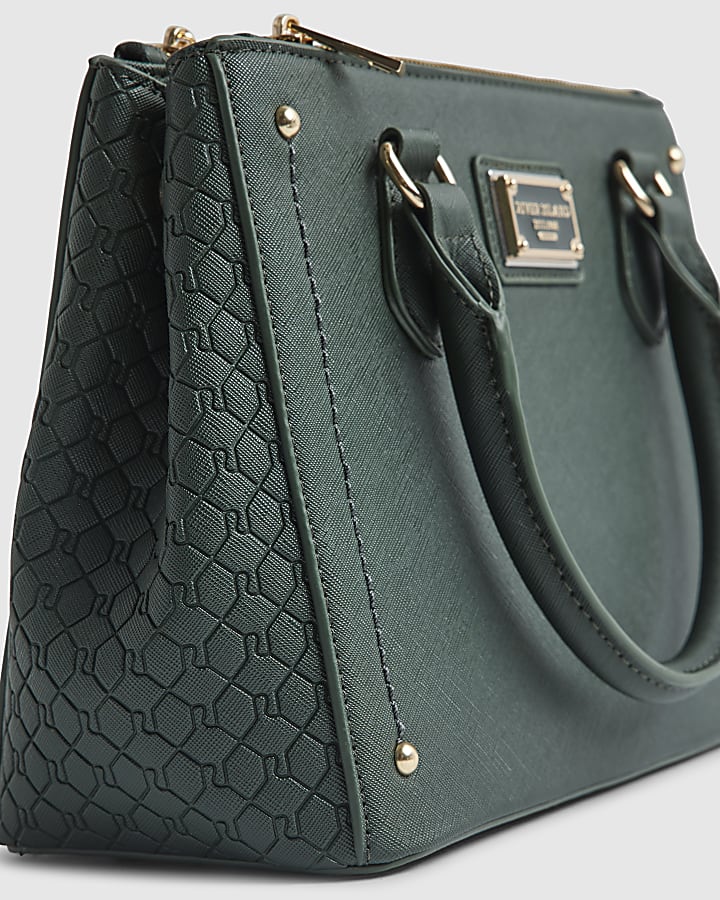 Green RI Monogram Tote Bag
