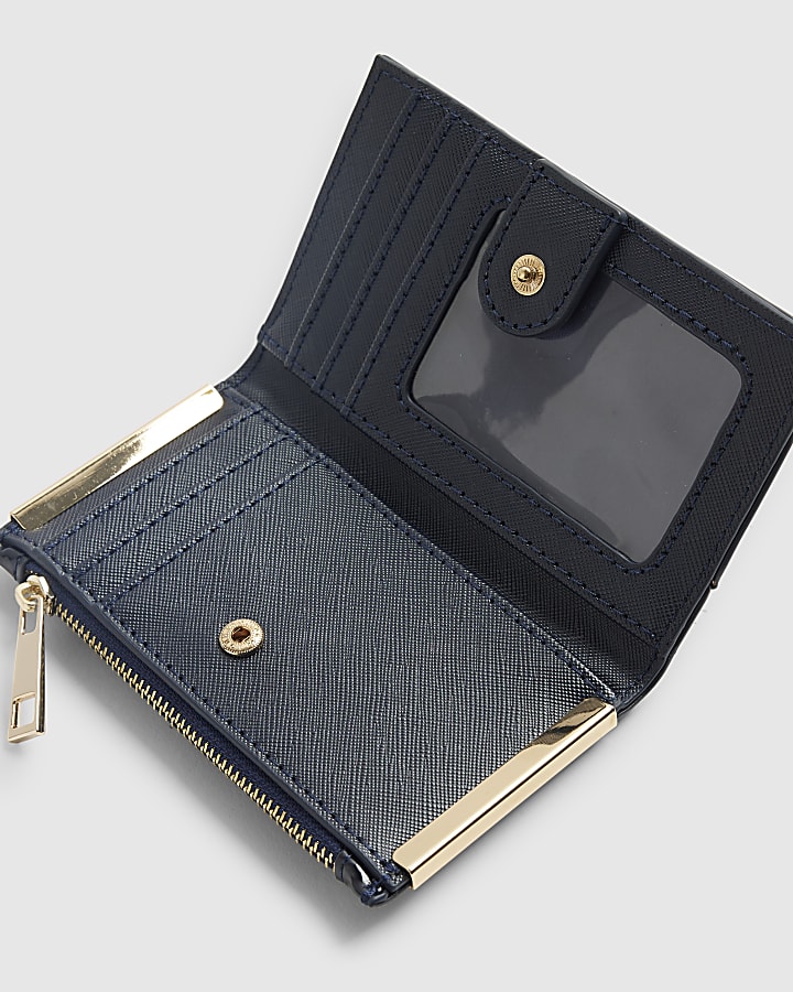Navy Chain Print Snaffle Mini Cardholder