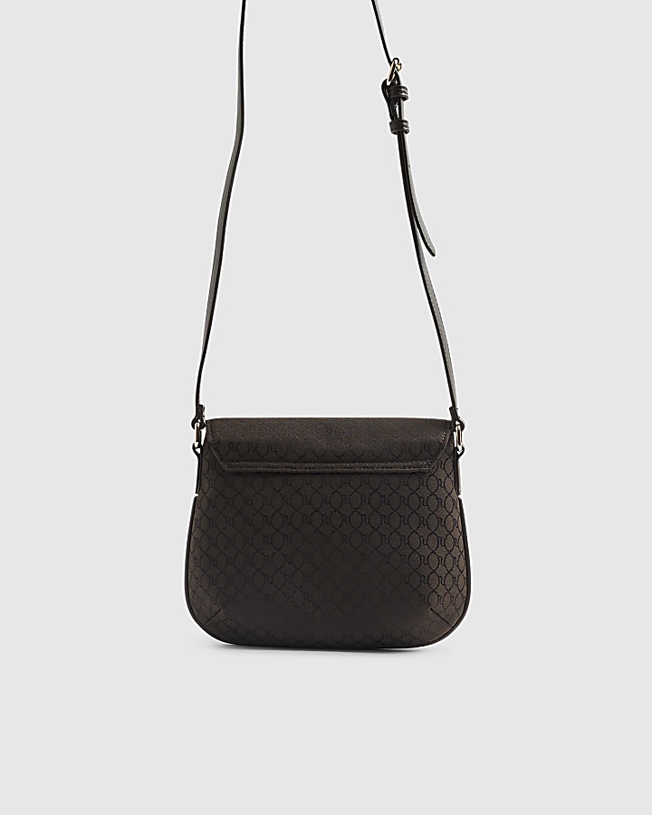 Brown Monogram Snaffle Cross Body Saddle Bag