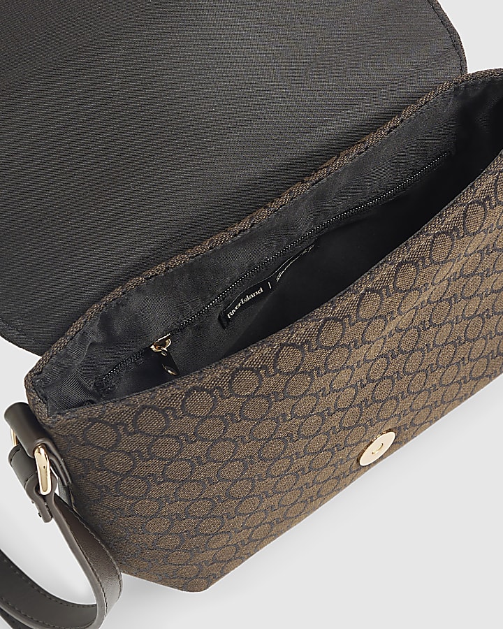 Brown Monogram Snaffle Cross Body Saddle Bag