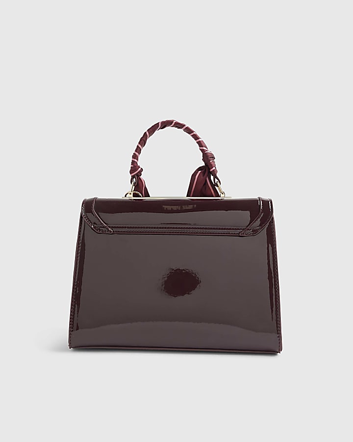 Red Patent Charm Tote Bag