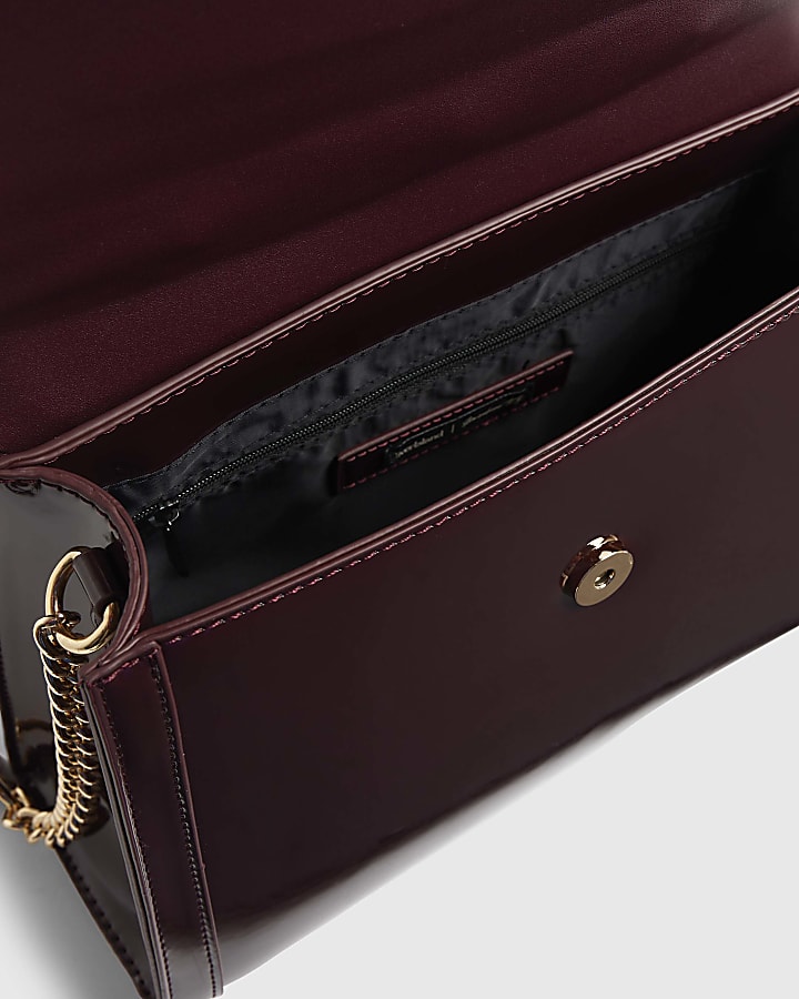 Red Patent Charm Tote Bag