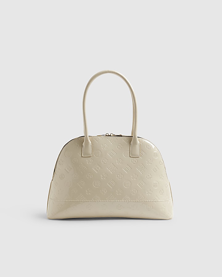 Cream Large Monogram Kettle Tote Bag