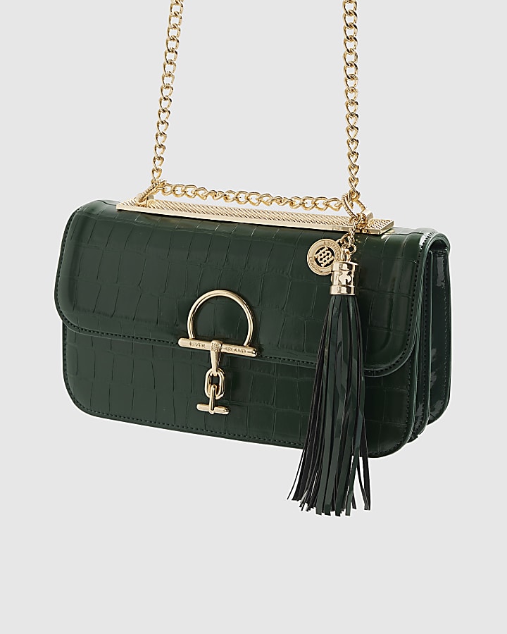 Green Snaffle Tassel Shoulder Bag