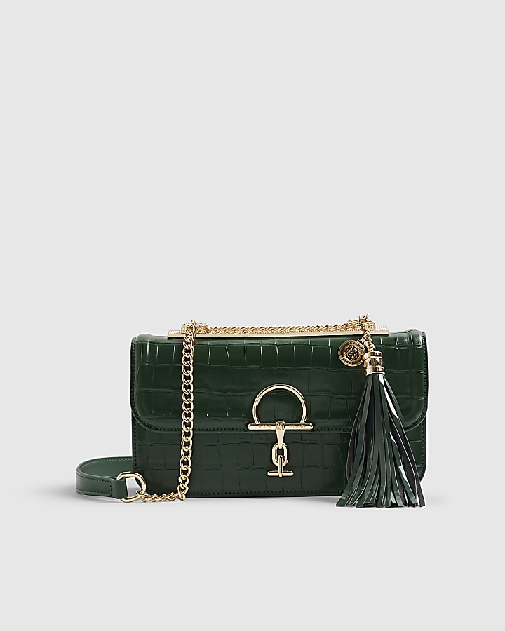 Green Snaffle Tassel Shoulder Bag