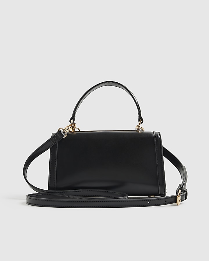 Black Heart Lock Cross Body Bag