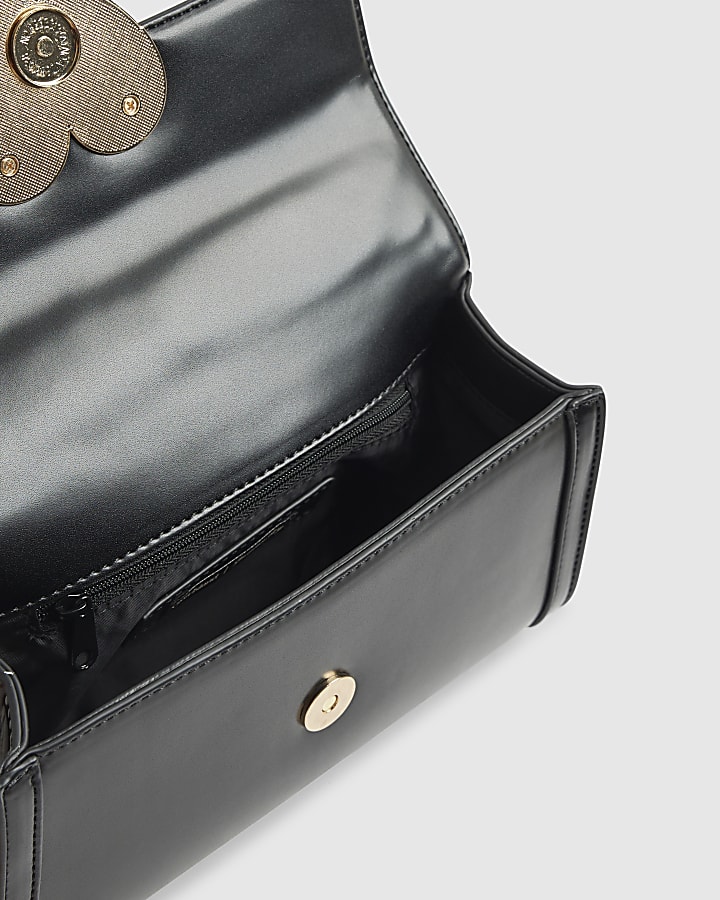 Black Heart Lock Cross Body Bag