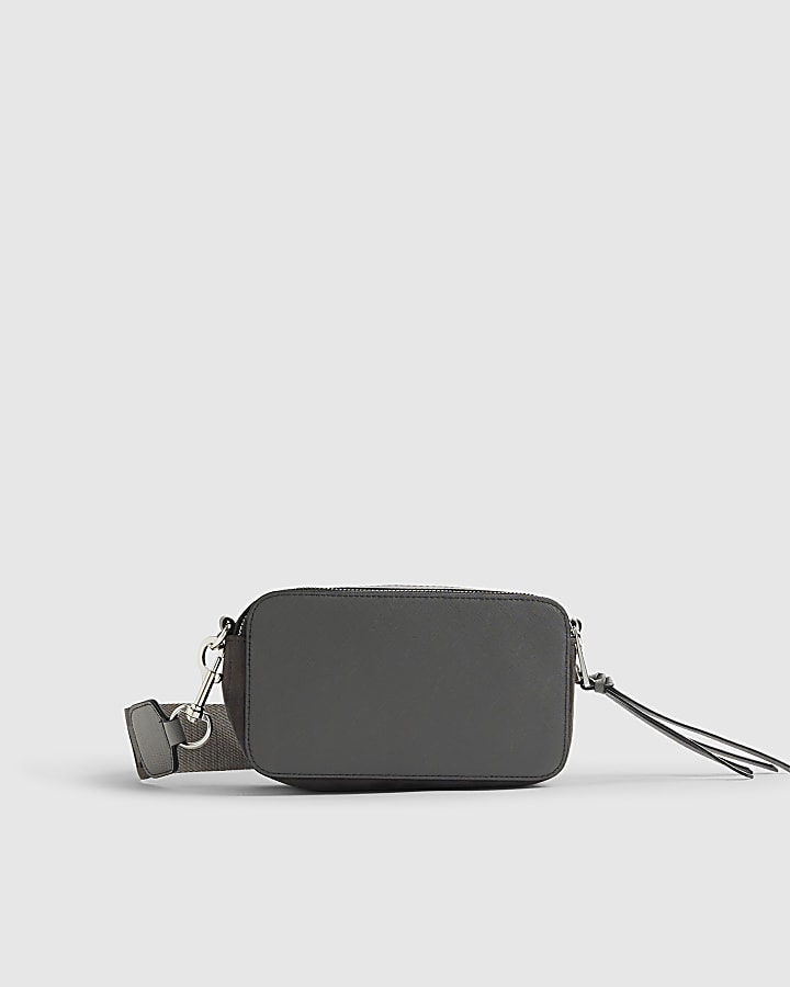 Grey Branded Cross Body Bag