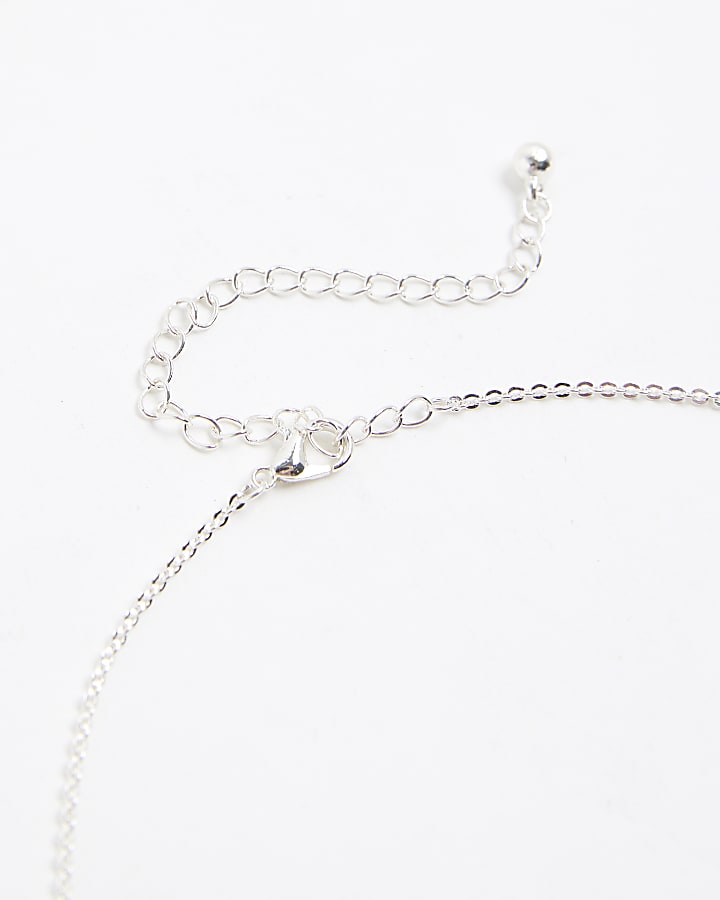 Silver Square Pendant Necklace