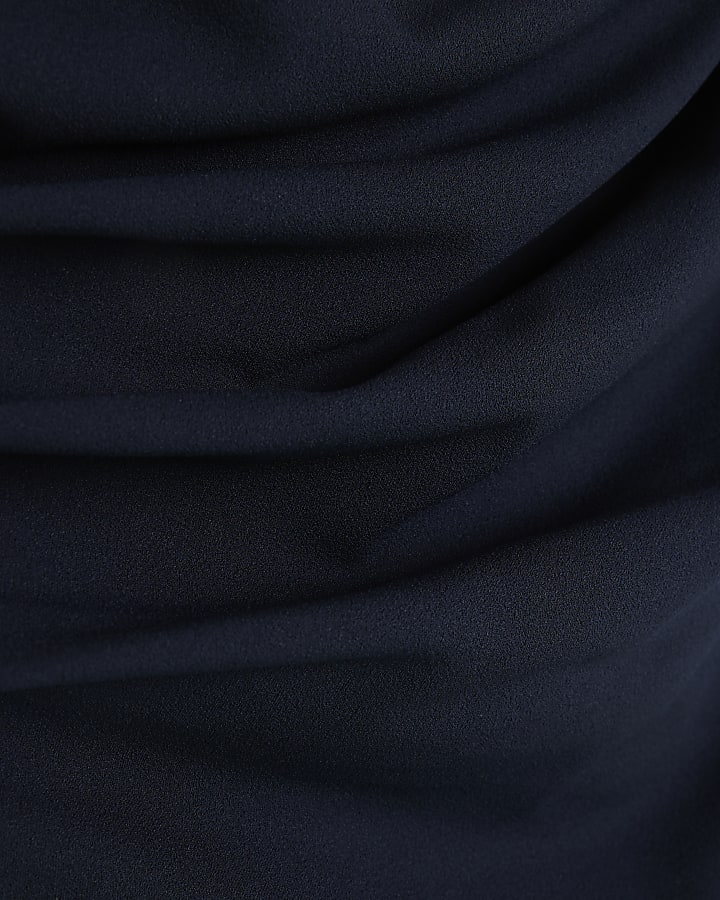 Navy Drape Scuba Top