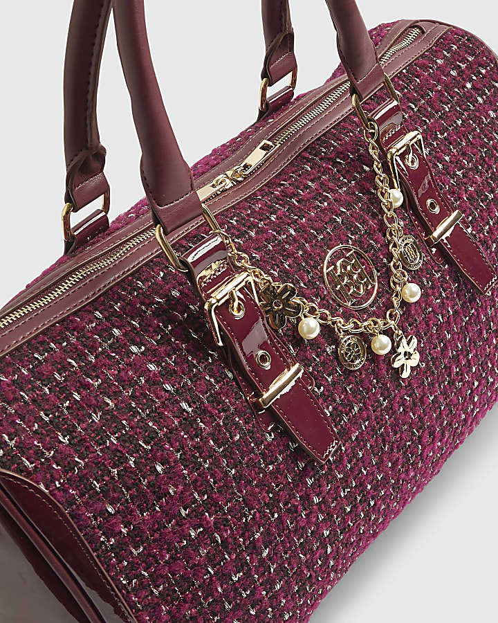 Red Boucle Charm Holdall bag