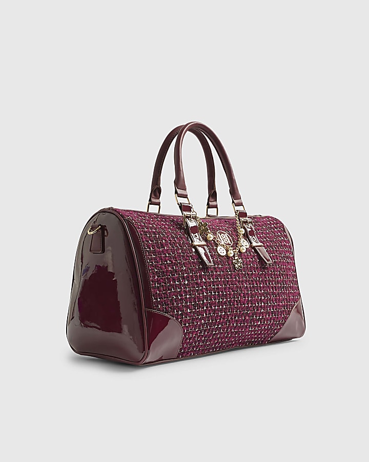 Red Boucle Charm Holdall bag