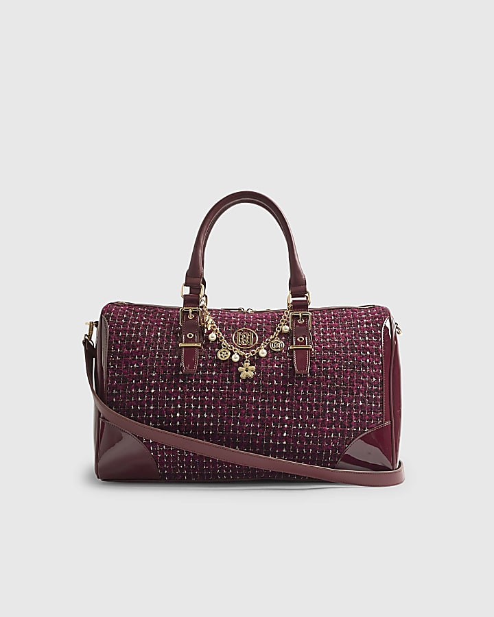 Red Boucle Charm Holdall bag