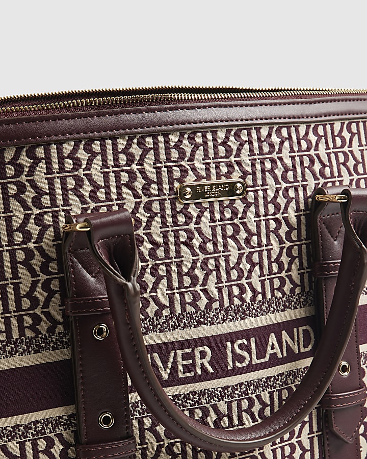 Red Monogram Jacquard Travel Holdall Bag