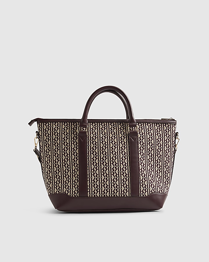 Red Monogram Jacquard Travel Holdall Bag