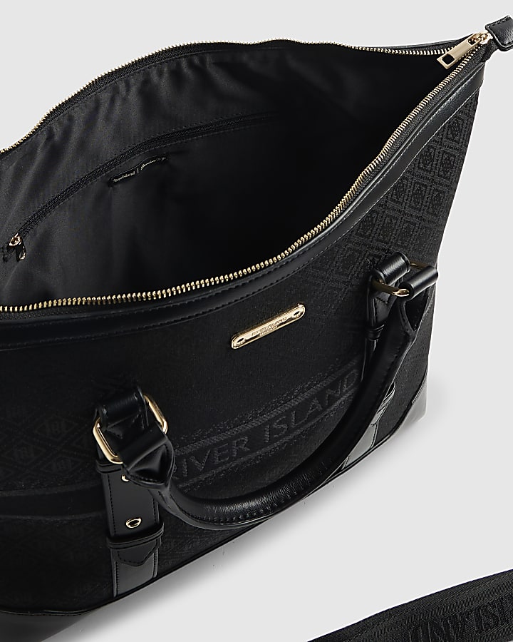 Black Monogram Jacquard Travel Holdall Bag