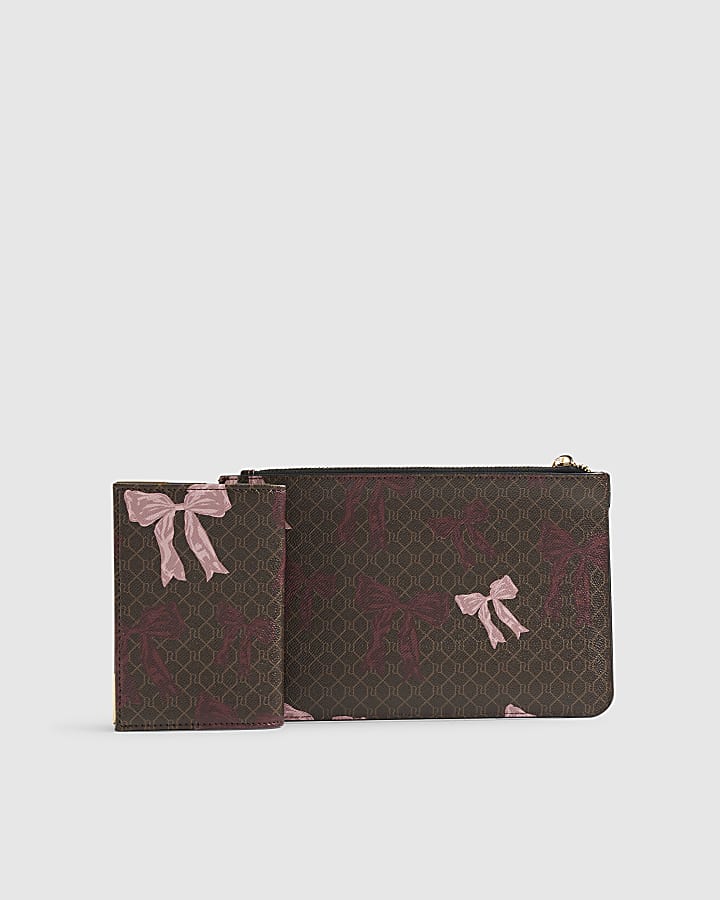 Brown Bow Monogram Travel Bundle Set