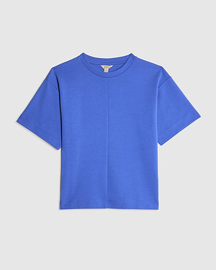 Blue Short Sleeve Boxy T-shirt