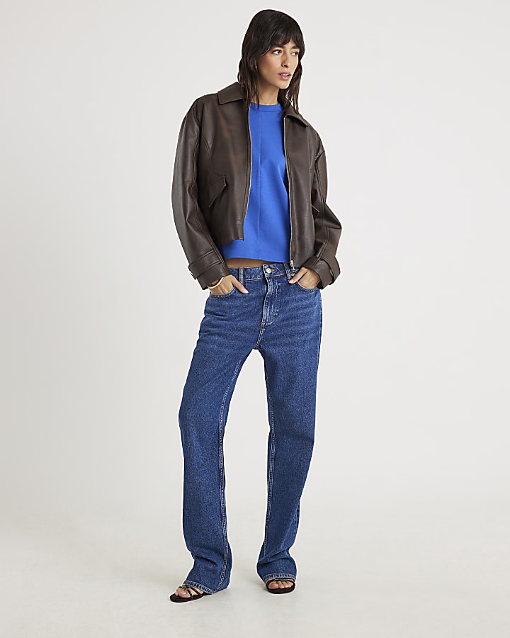 Blue Short Sleeve Boxy T-shirt