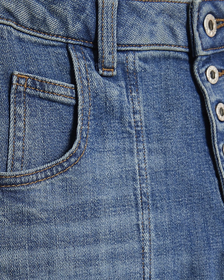 Blue Wide Leg Pocket Front Jeans