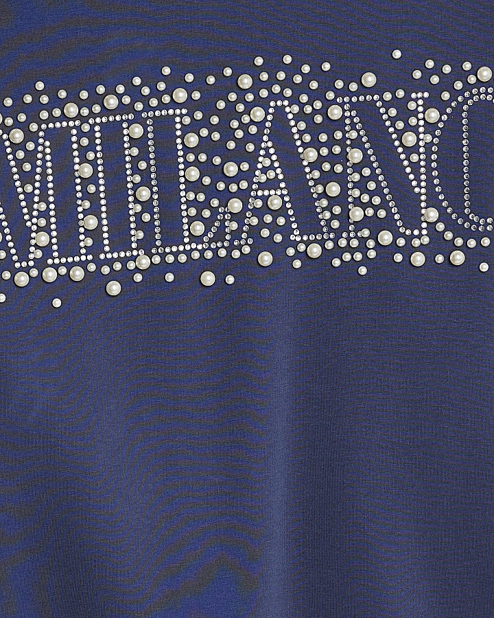 Navy Long Sleeve Milano Pearl Sweatshirt
