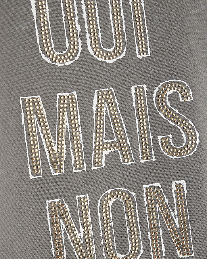 Grey Short Sleeve Oui Mais Non T-shirt