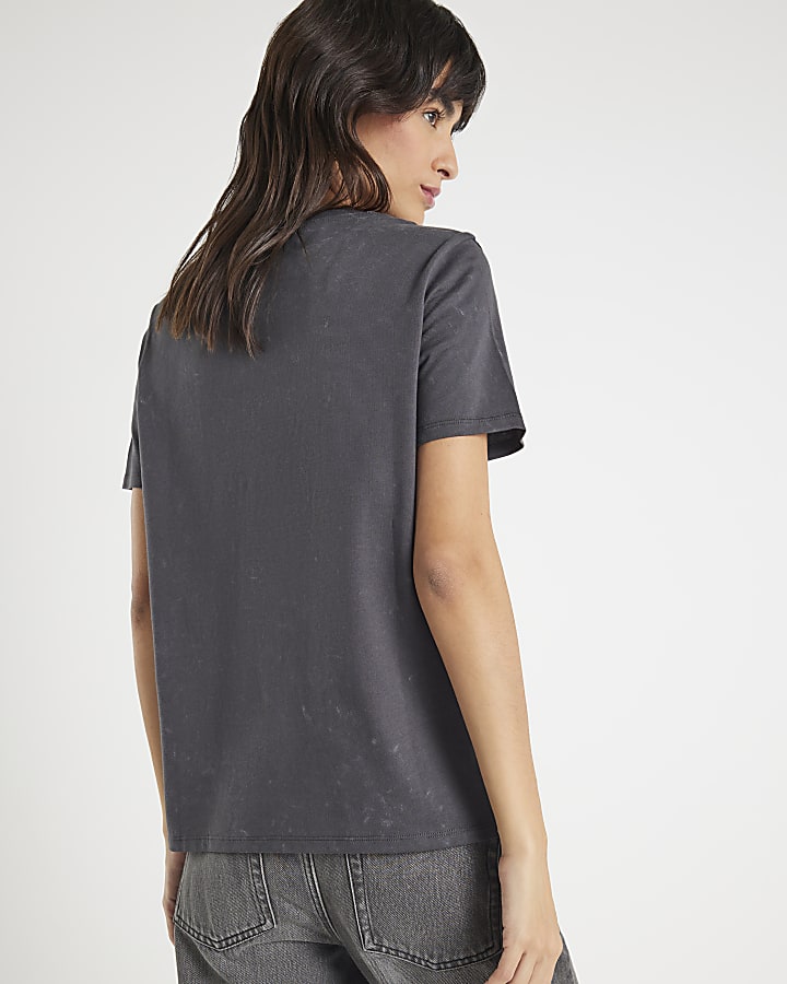 Grey Short Sleeve Brooklyn NYC Beaded T-shirt