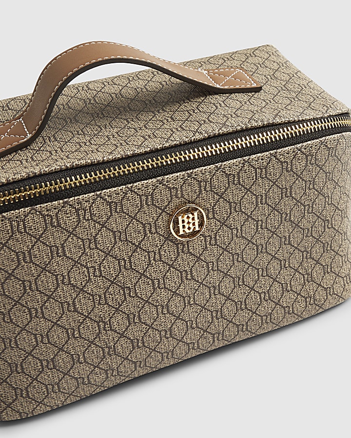 Beige Monogram Charm Make Up Bag