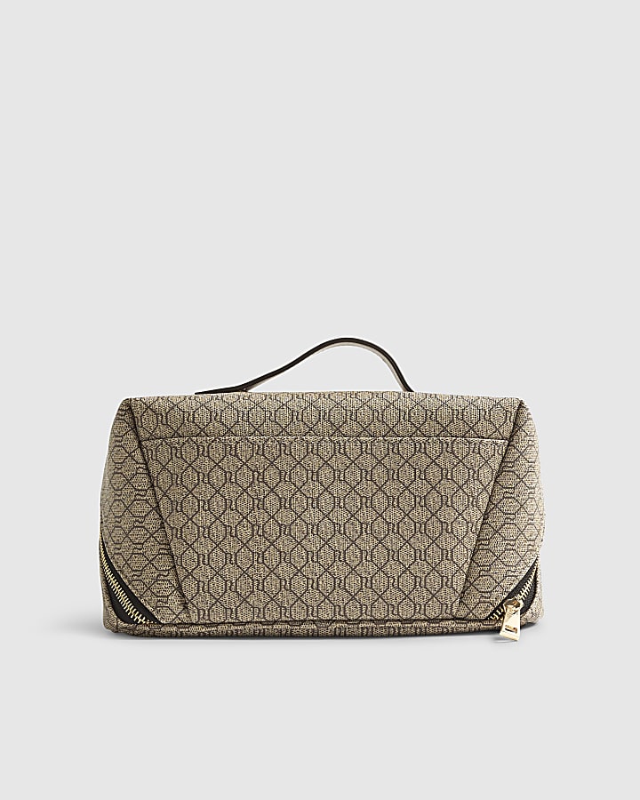 Beige Monogram Charm Make Up Bag