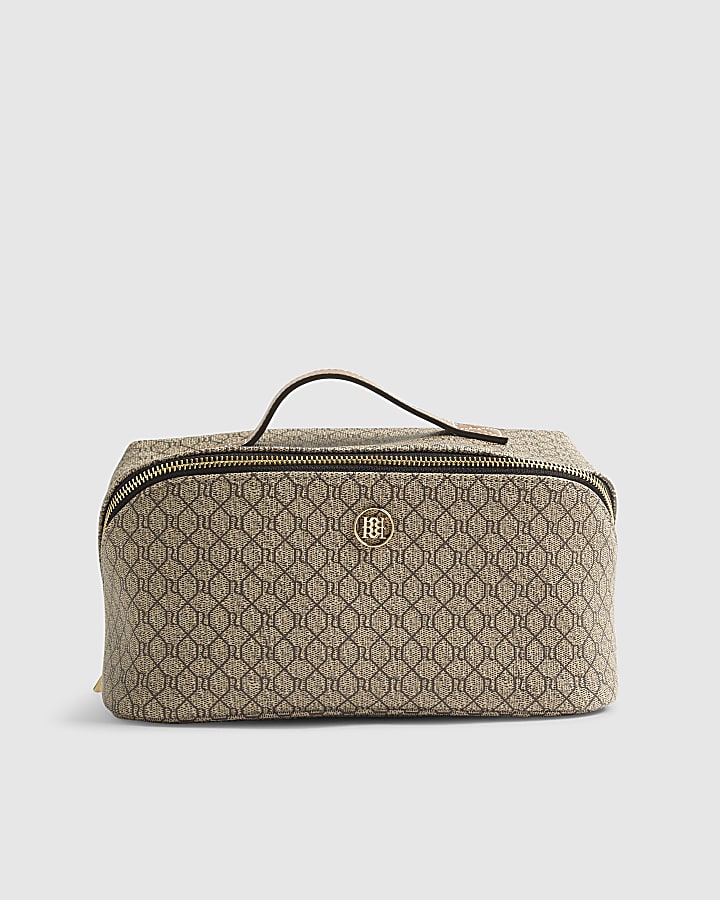 Beige Monogram Charm Make Up Bag