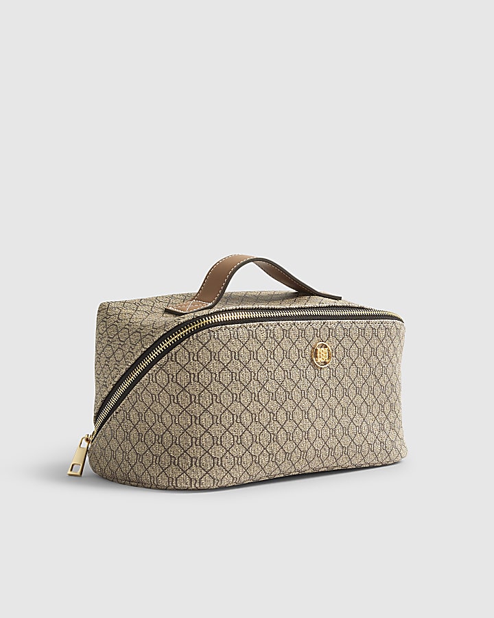 Beige Monogram Charm Make Up Bag