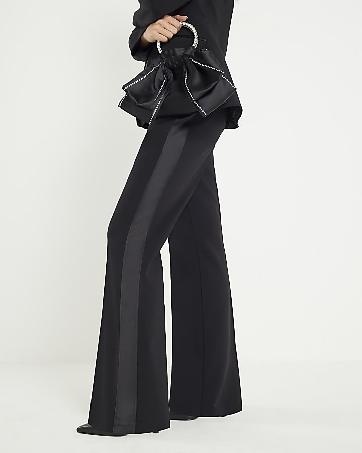 Petite Black Tux Straight Leg Trousers