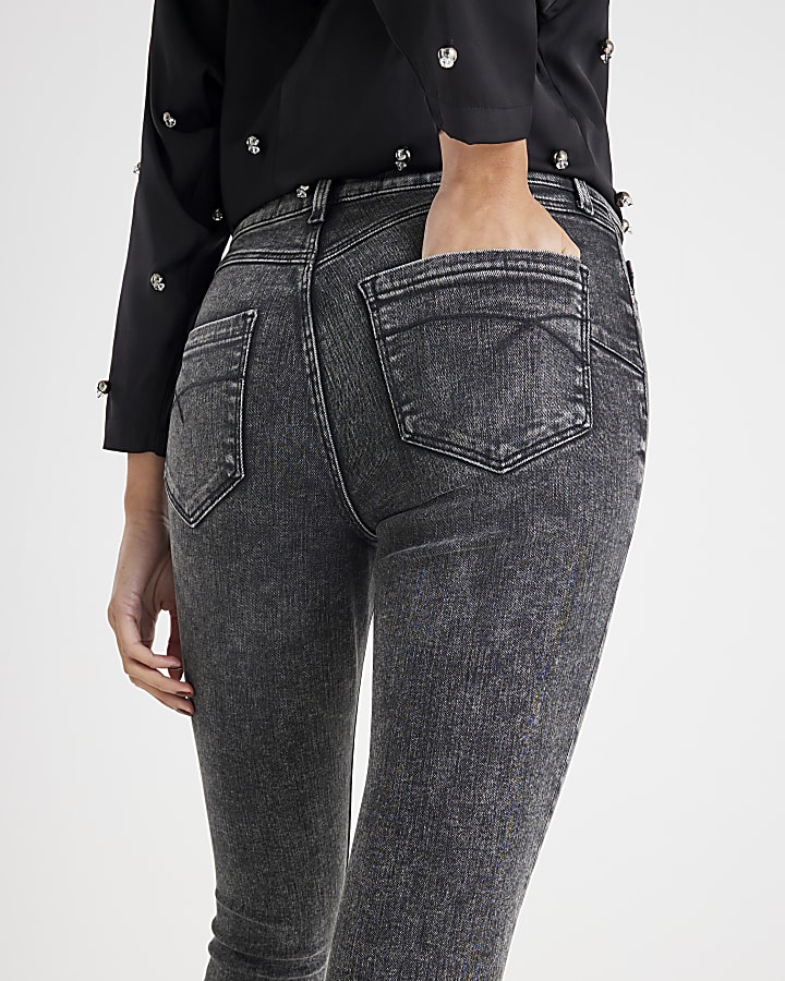 Black Mid Rise Sculpt Skinny Jeans