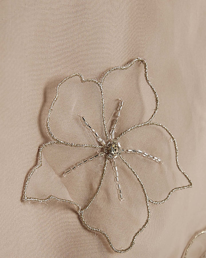 Pink Embellished Flower Shirt