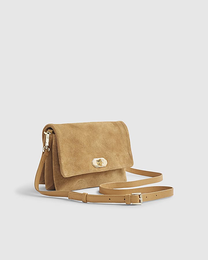 Brown Suede Cross Body Bag
