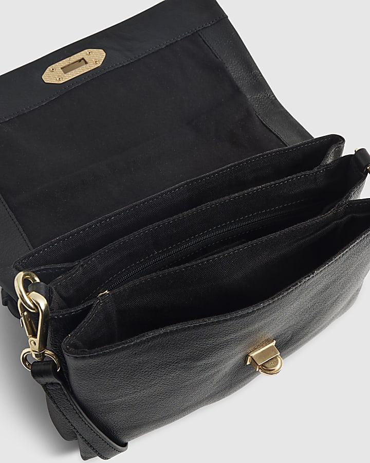 Black Leather Cross Body Bag