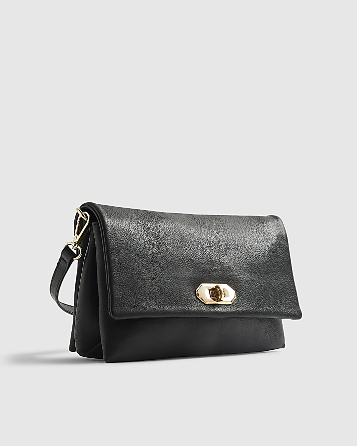 Black Leather Cross Body Bag
