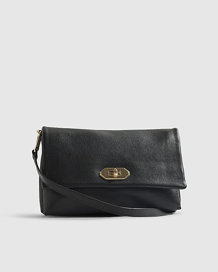 Black Leather Cross Body Bag