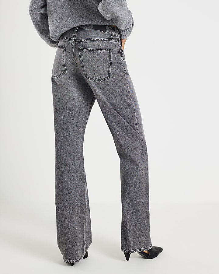 Black Relaxed Straight Jeans