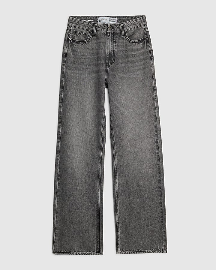 Black Relaxed Straight Jeans