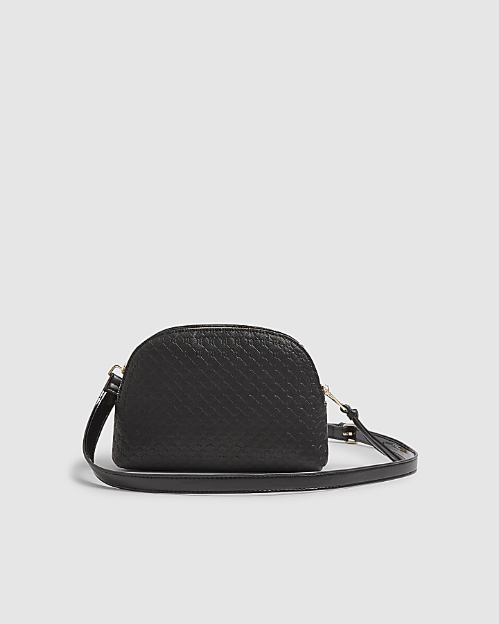 Black Monogram Curved Top Cross Body Bag